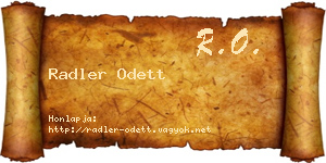 Radler Odett névjegykártya